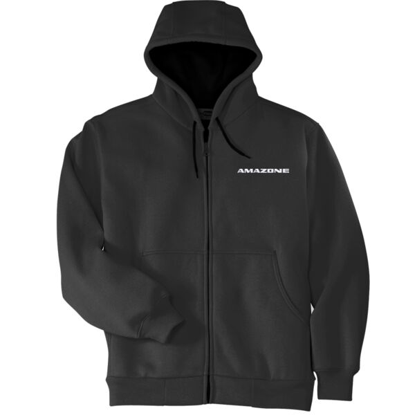 Amazone Embroidered - Heavyweight Full Zip Hooded Sweatshirt with Thermal Lining Thumbnail