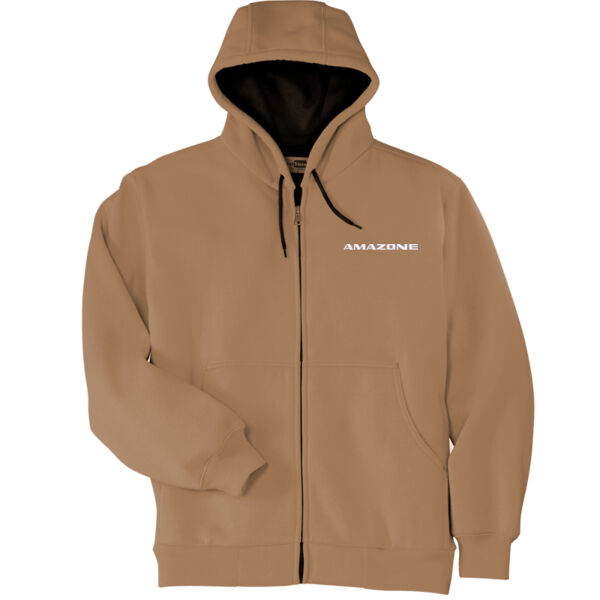 Amazone/ Hlavinka Embroidered- - Heavyweight Full Zip Hooded Sweatshirt with Thermal Lining Thumbnail