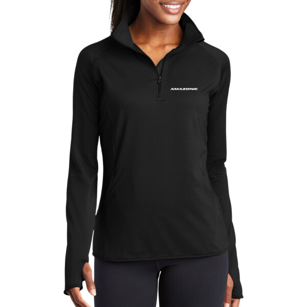 Amazone/ PR Equipment Embroidered- - Ladies Sport Wick ® Stretch 1/4 Zip Pullover Thumbnail